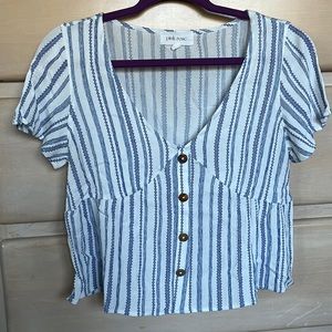Lightweight striped short sleeve top